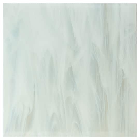 12" x 12" Clear/White Wispy Smooth Fusible Glass